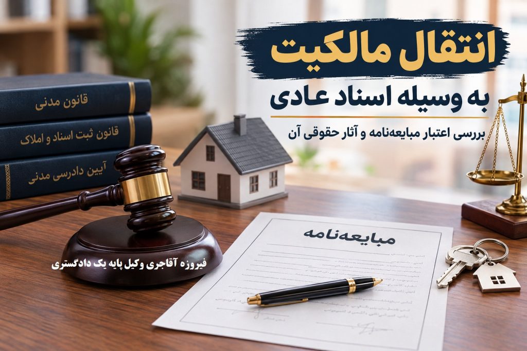 انتقال مالکیت با سند عادی اعتبار مبایعه‌ نامه و شرایط قانونی